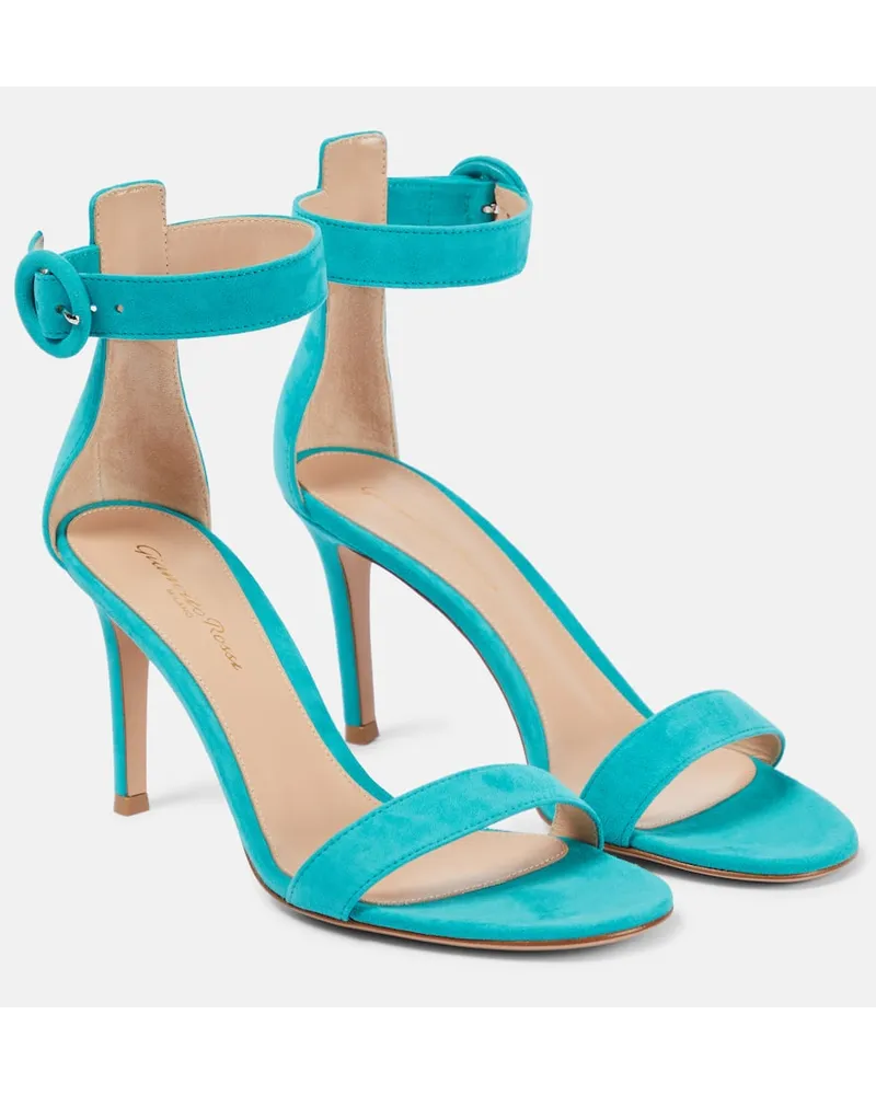 Gianvito Rossi Sandali Portofino 85 in suede Blu