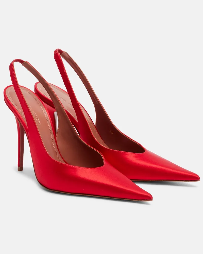 Amina Muaddi Pumps slingback Anok in raso Rosso