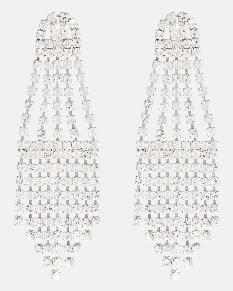 Oscar de la Renta Orecchini pendenti Crystal Fan Argento