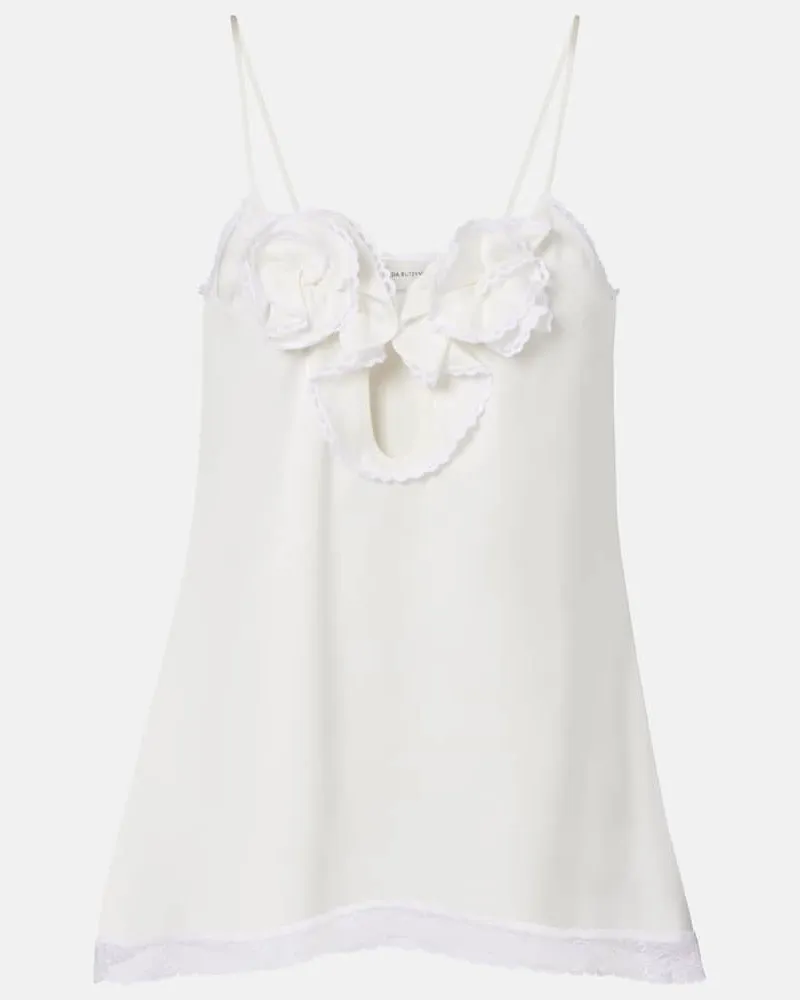 Magda Butrym Camisole in raso di seta con pizzo Bianco