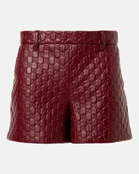 Gucci Shorts in pelle GG Borgogna