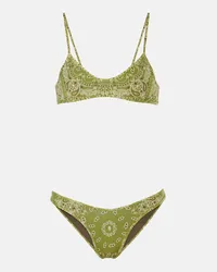 ATTICO Bikini con stampa paisley Verde