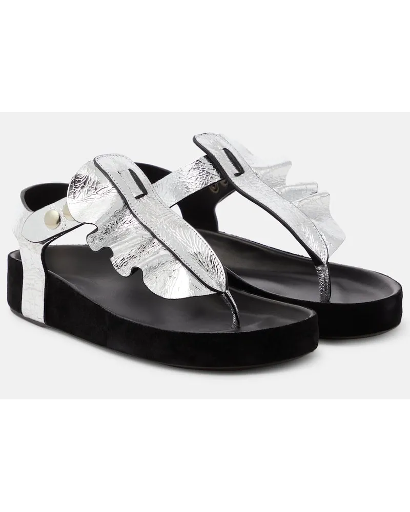 Isabel Marant Sandali infradito Isela in pelle Argento
