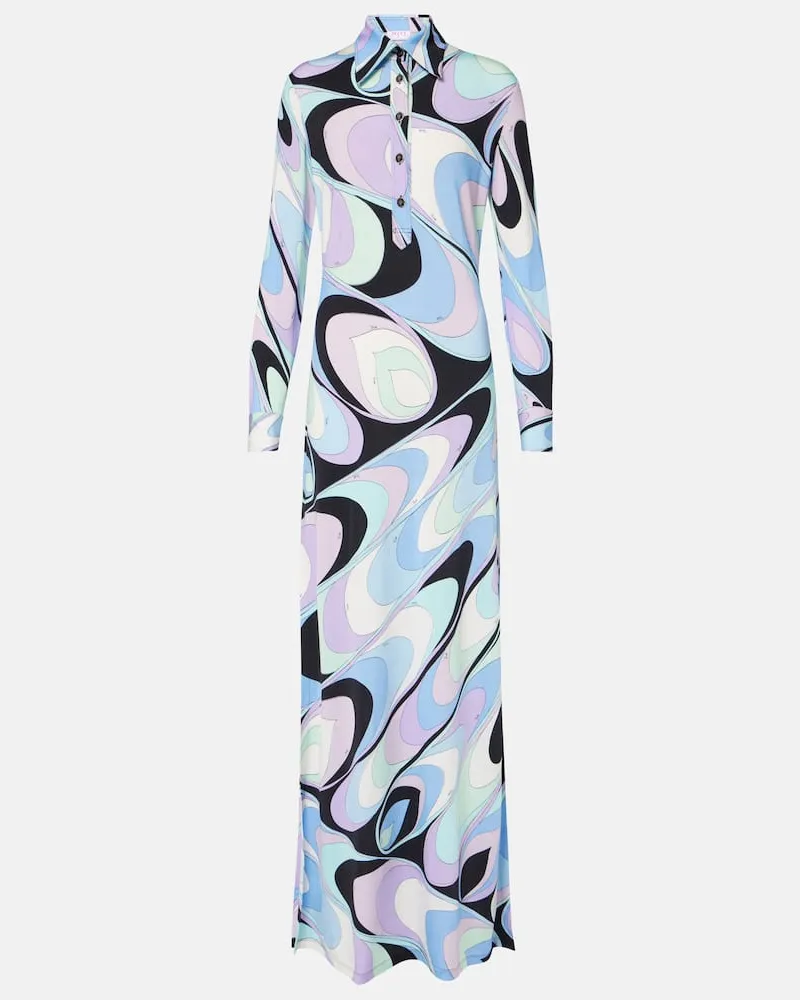 Emilio Pucci Abito lungo Vivara in jersey Blu
