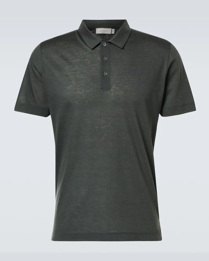 Canali Polo in misto cotone Verde