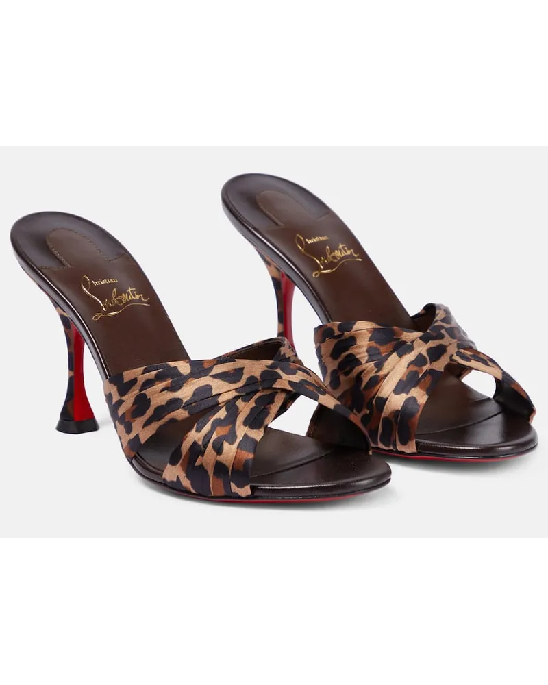 Christian Louboutin Mules Nicol is Back 85 in raso Multicolore