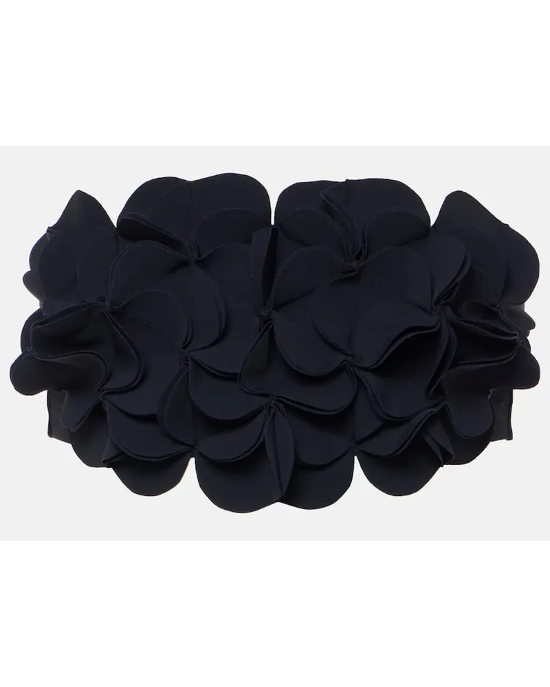 Karla Colletto Top bikini Tess con applicazioni floreali Nero