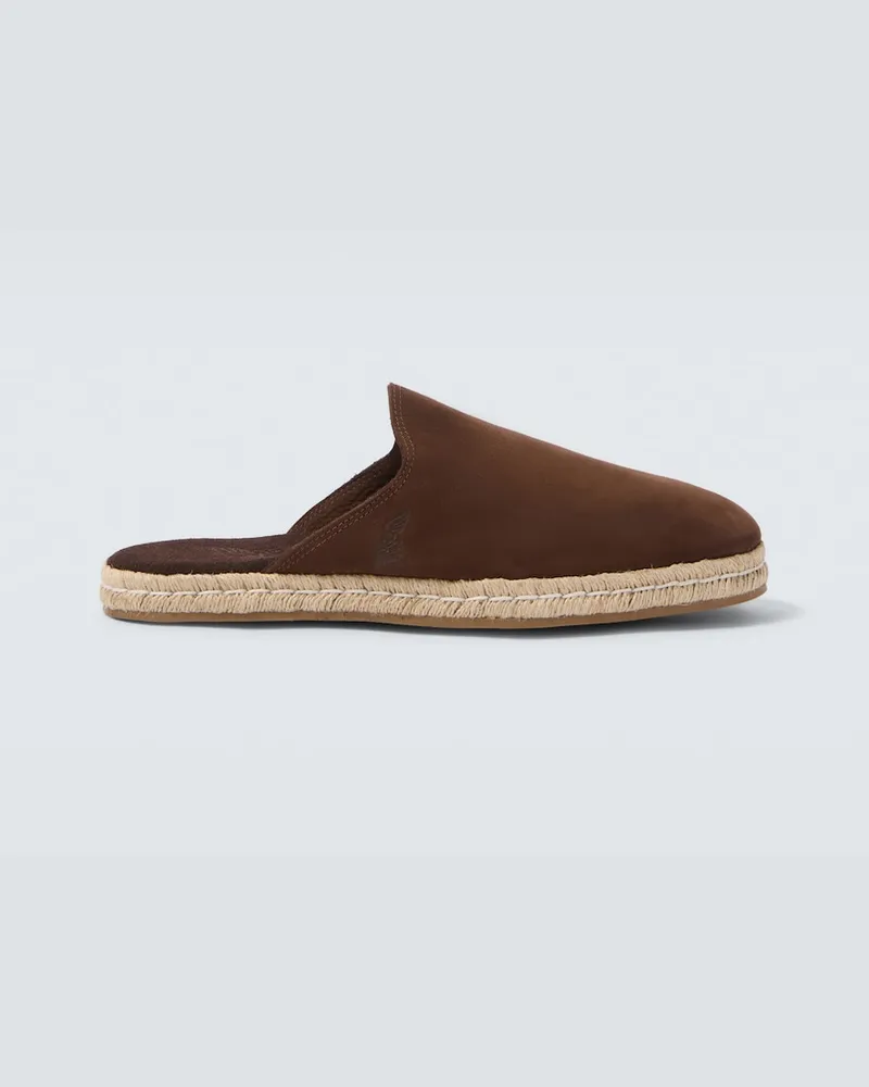 Ancient Greek Sandals Mules Fimos in pelle Marrone