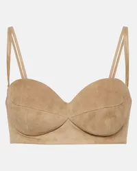 Magda Butrym Top bralette in suede Marrone