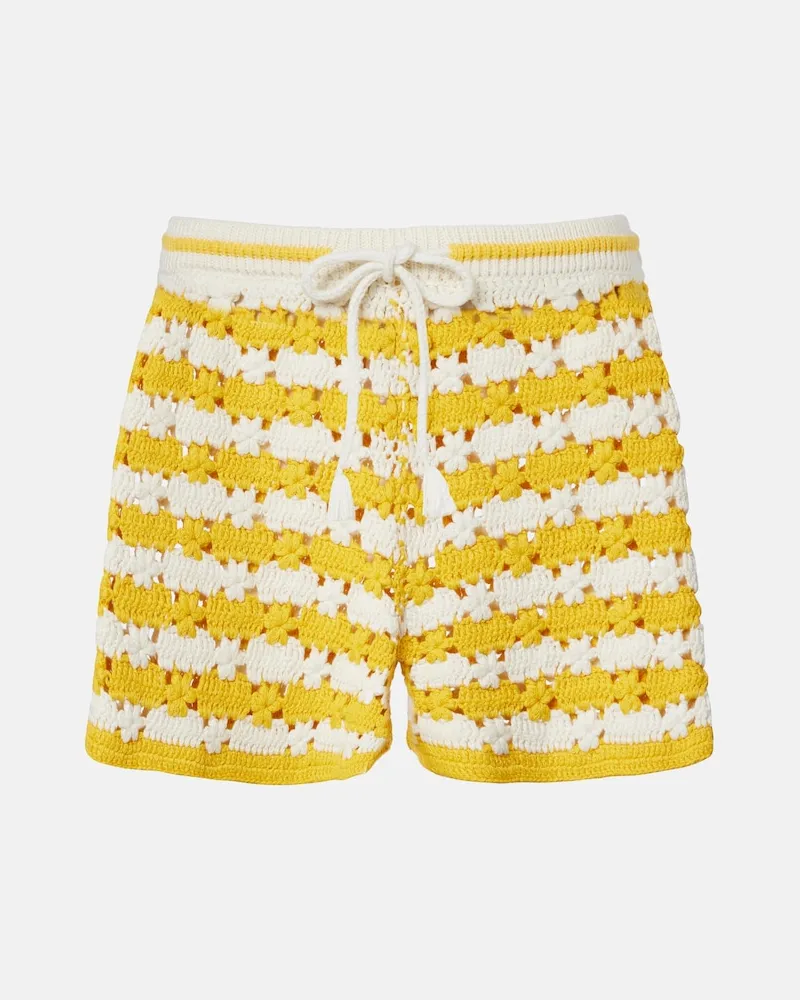 The Upside Shorts Goldie Malik in cotone crochet Giallo