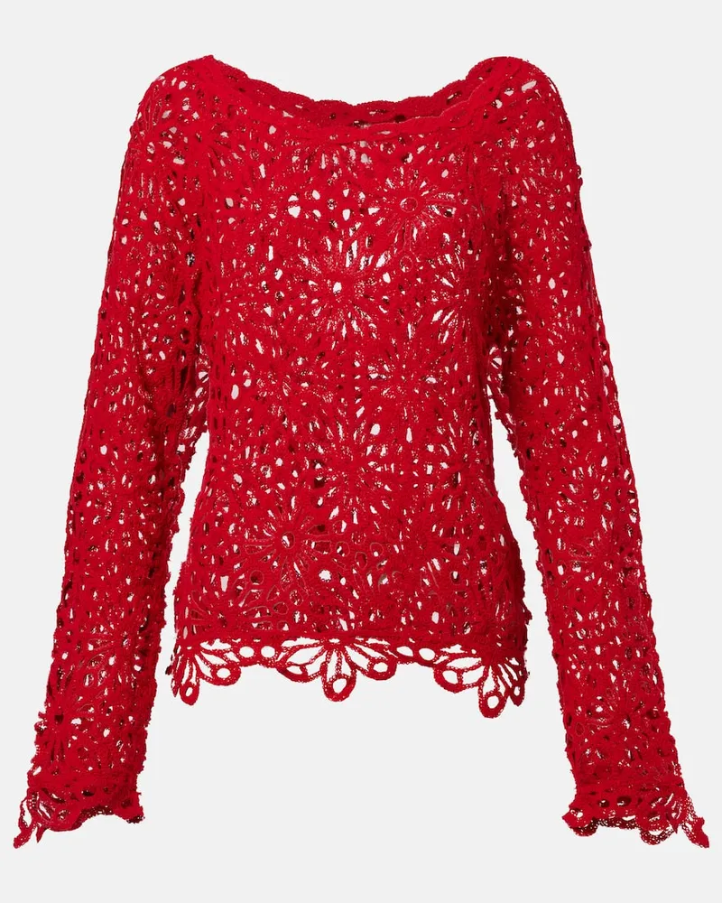 Norma Kamali Pullover in misto cotone Rosso
