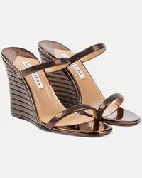 Aquazzura Sandali Riviera 95 in similpelle Marrone