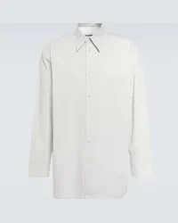 Jil Sander Camicia in popeline di cotone gessato Blu