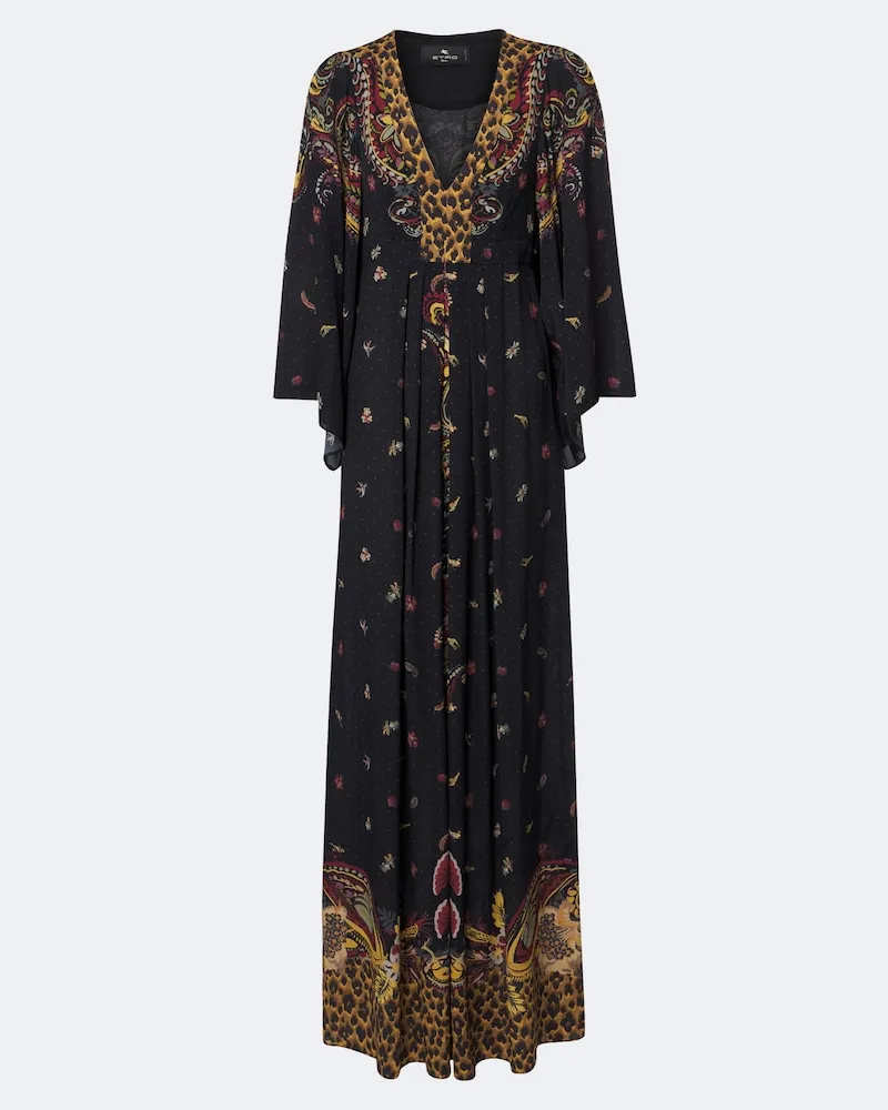 Etro Abito lungo con stampa Nero
