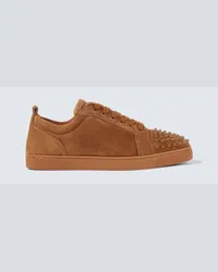 Christian Louboutin Sneakers Louis Junior Spikes in suede Marrone