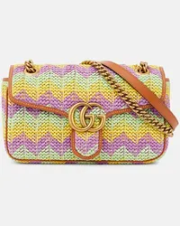 Gucci Borsa a spalla GG Marmont Small in rafia Multicolore