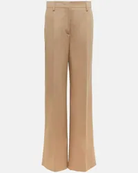 Prada Pantaloni in misto cotone a vita alta Beige