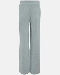 Loro Piana Pantaloni in cashmere a coste Blu