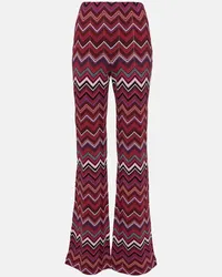 Missoni Pantaloni regular a zig-zag Rosa