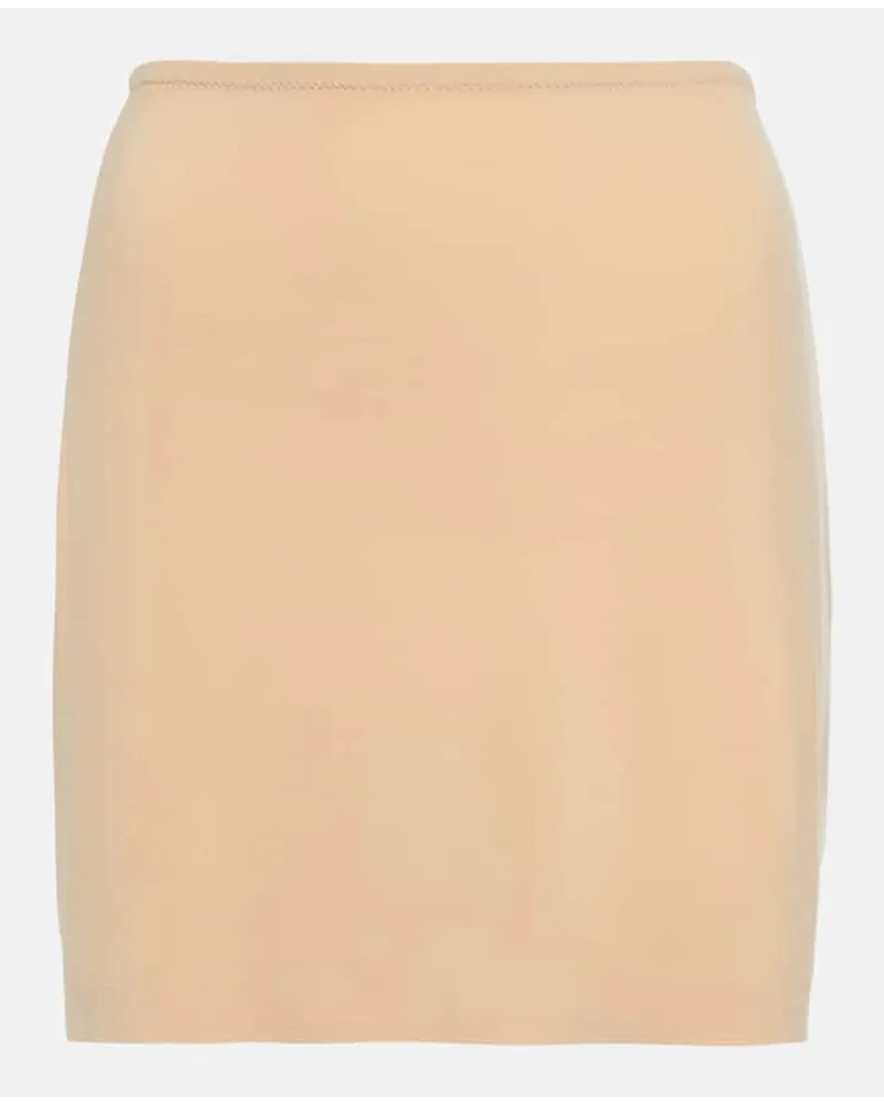 Norma Kamali Minigonna a vita alta Beige