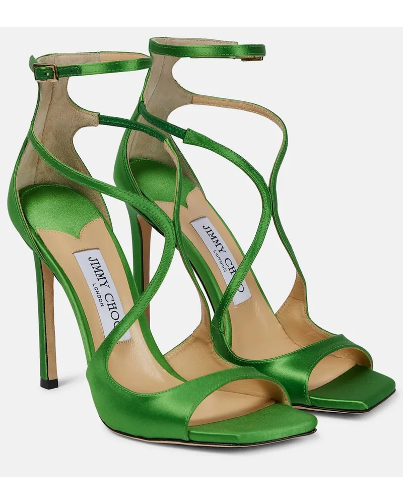 Jimmy Choo Sandali Azia 110 in raso Verde