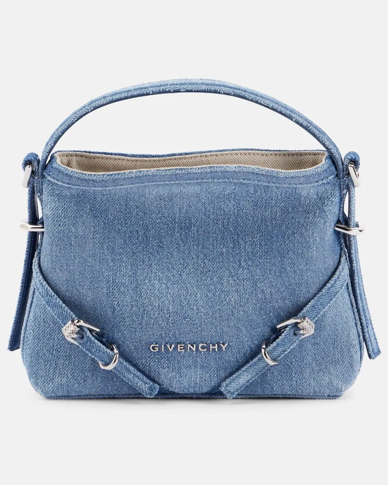 Givenchy Borsa a tracolla Nano Voyou in denim Blu