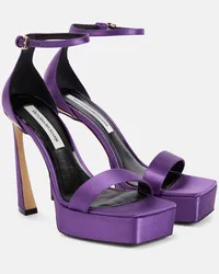 Victoria Beckham Sandali in raso con plateau Viola