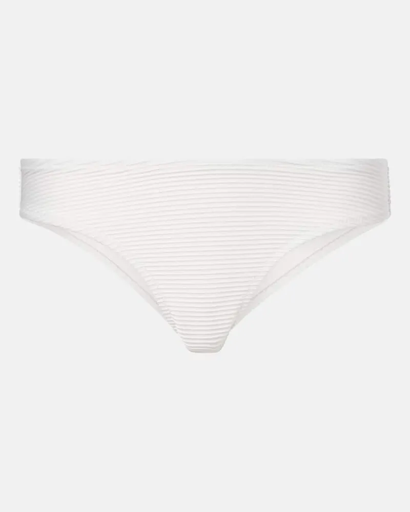 Heidi Klein Slip bikini in maglia a coste Bianco
