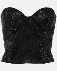 COSTARELLOS Bustier Gabra con cristalli Nero