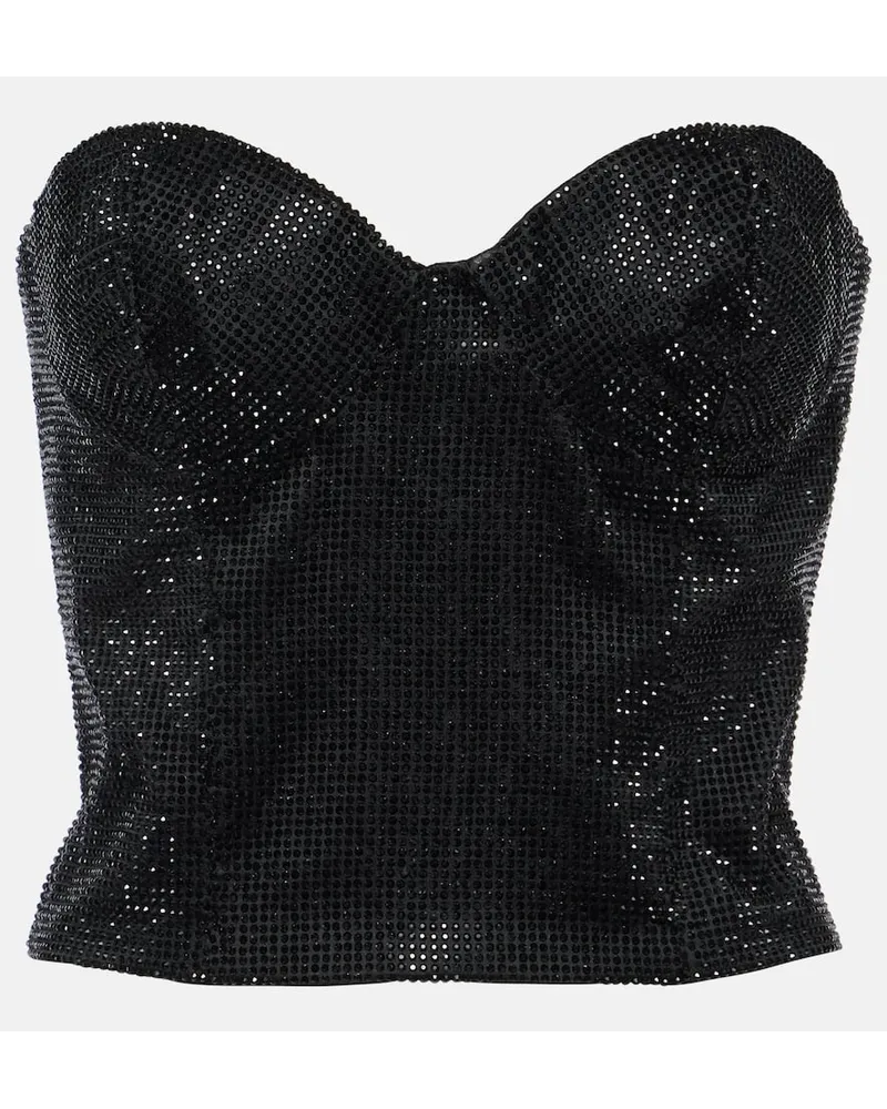 COSTARELLOS Bustier Gabra con cristalli Nero