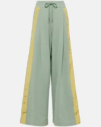 Dries van Noten Pantaloni sportivi a gamba larga Verde