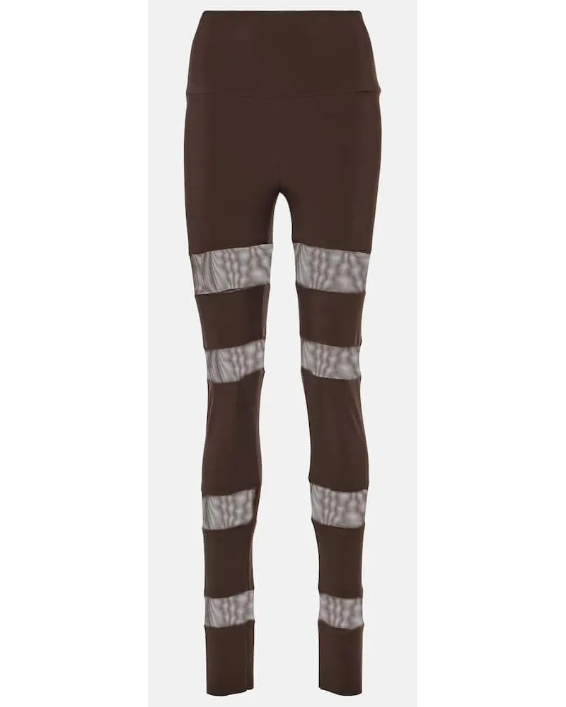 Norma Kamali Leggings in jersey a vita alta Marrone