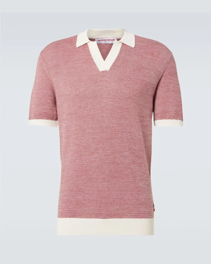 Orlebar Brown Polo Horton in lana e cotone Rosso