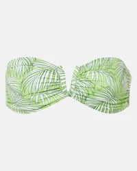 Melissa Odabash Top bikini a fascia Alba con stampa Verde