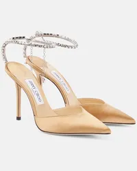 Jimmy Choo Pumps Saeda 100 con cristalli Beige