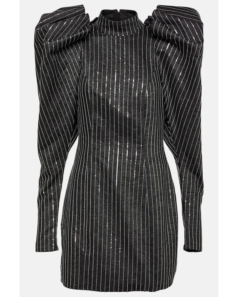 ROTATE Birger Christensen Miniabito in twill di cotone Nero