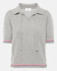 Thom Browne Top RWB Stripe in misto lana Grigio