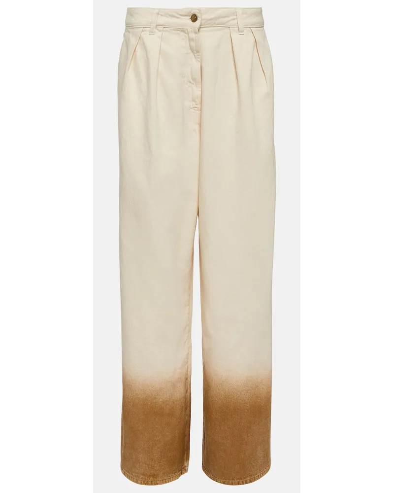 Alanui Jeans a gamba larga e vita alta Bianco