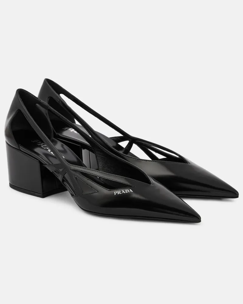 Prada Pumps 55 in pelle con cut-out Nero