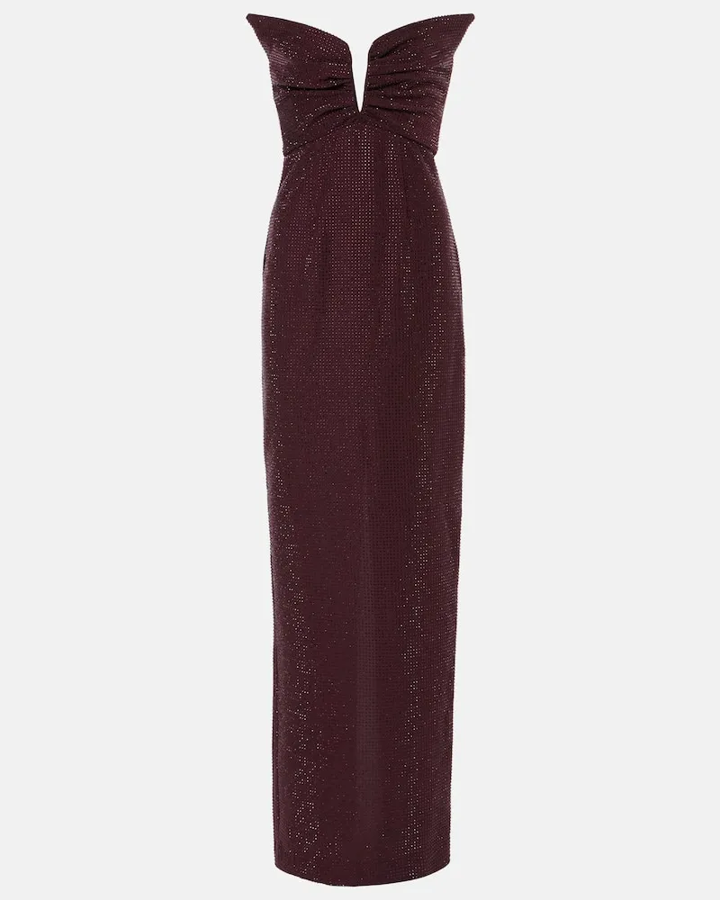 Roland Mouret Abito lungo con cristalli Viola