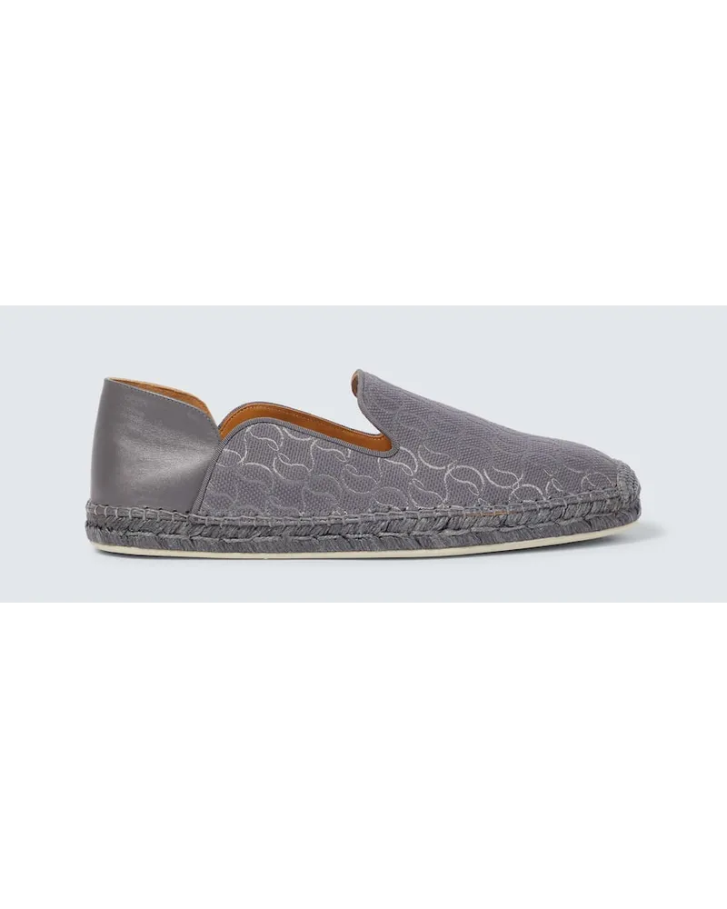 Christian Louboutin Espadrillas Espadon in jacquard con pelle Grigio