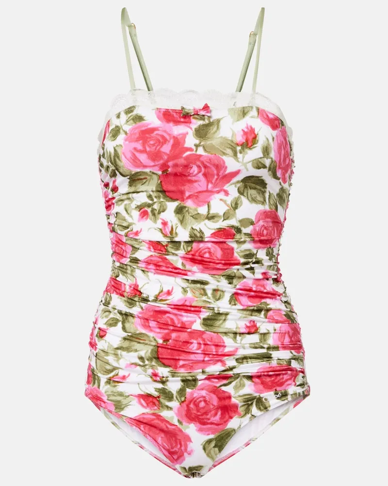 Chloé ChloÃ© Body con ruches e stampa floreale Bianco