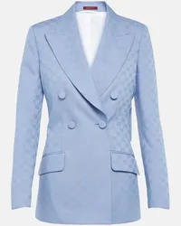 Gucci Blazer in gabardine GG Blu