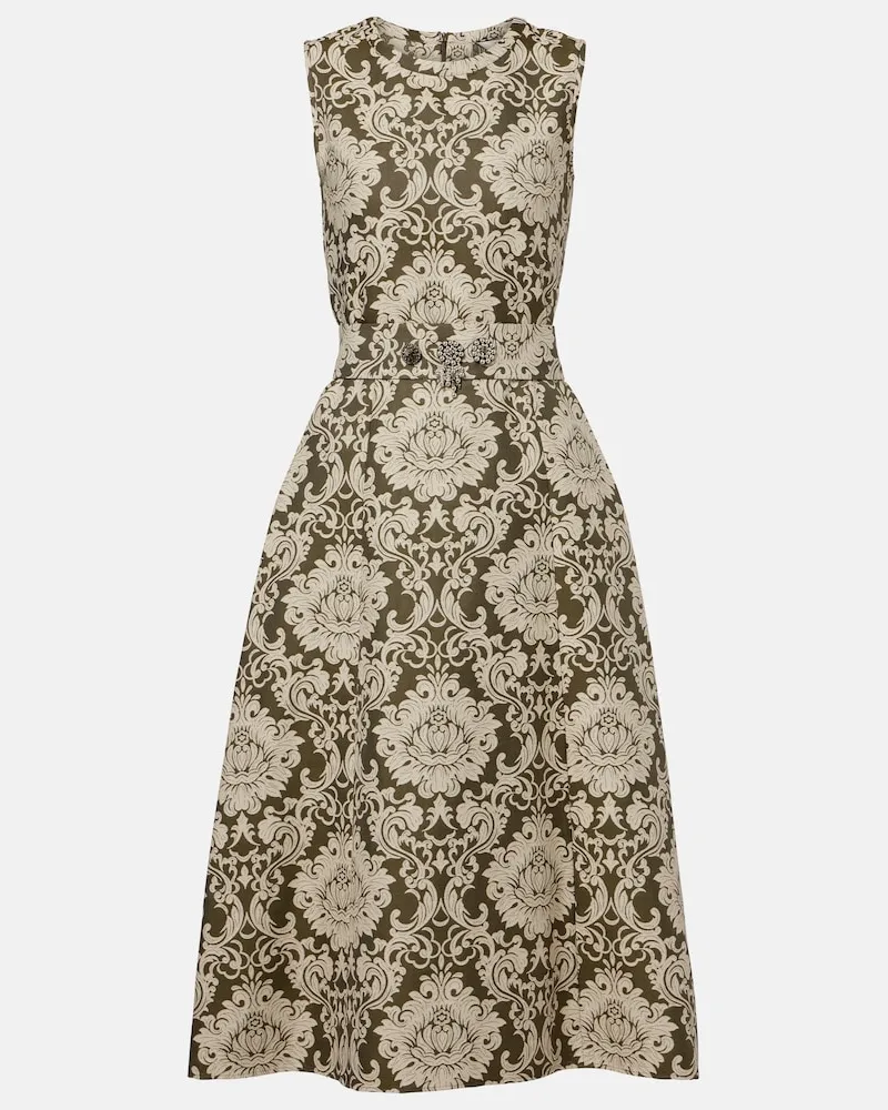 Max Mara Abito midi in jacquard Verde