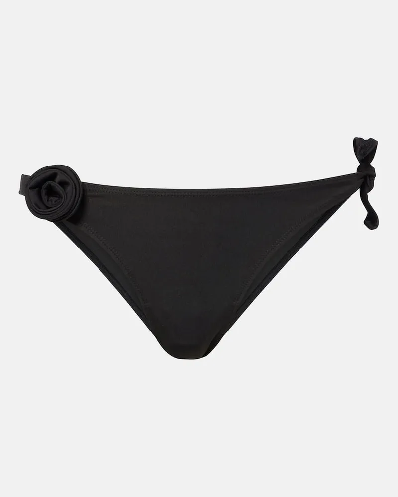 COPERNI Slip bikini con applicazione floreale Nero