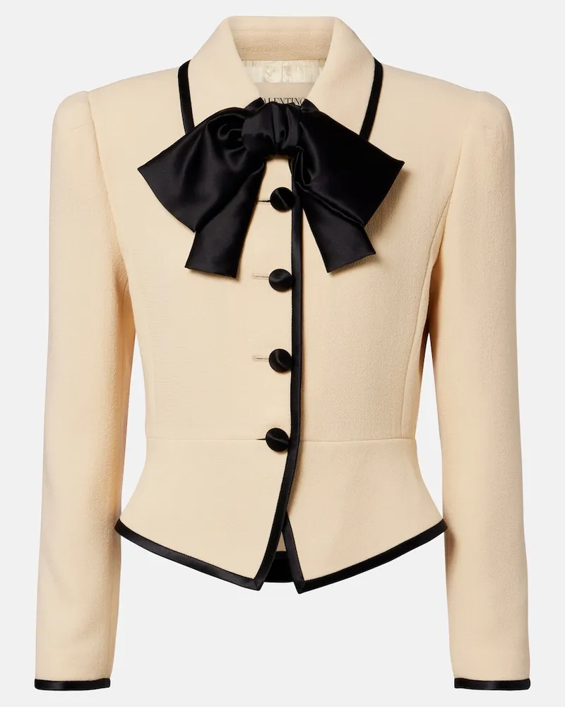 Valentino Garavani Giacca in crÃªpe di lana vergine con fiocco Beige