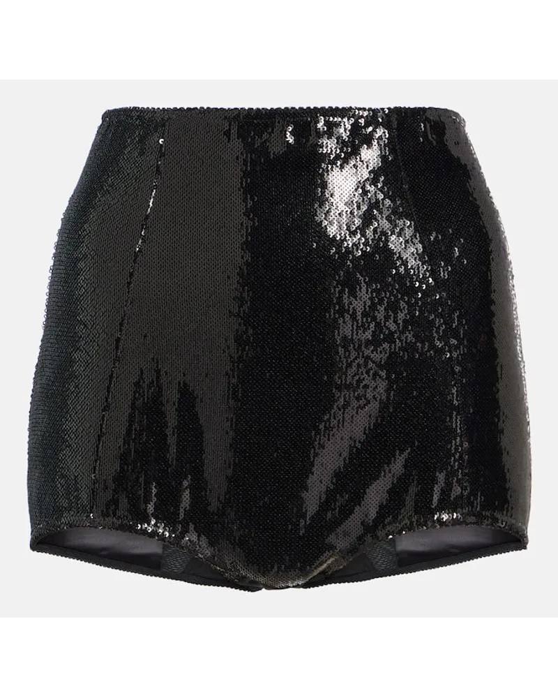 Dolce & Gabbana Culottes con paillettes a vita alta Nero
