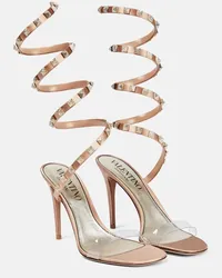 Valentino Garavani Sandali Rockstud in pelle e PVC Oro