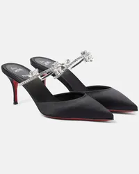 Christian Louboutin Mules Planet Queen 70 in raso con cristalli Nero