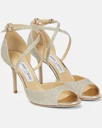 Jimmy Choo Sandali Emsy 85 con glitter Argento